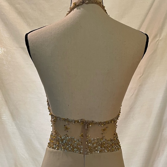 Vintage sheer beaded halter gown ✨ - Picture 10 of 13